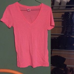 Pink vneck short sleeve shirt